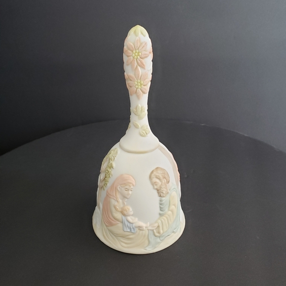 Vintage Lefton Porcelain Bell O Come All Ye Faithful Nativity Scene - Picture 3 of 16